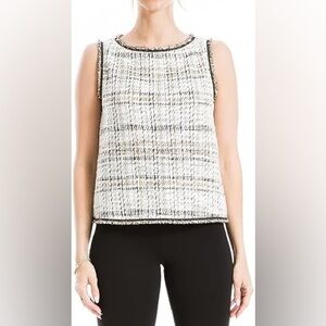 Max Studio Black and White Textured Blouse